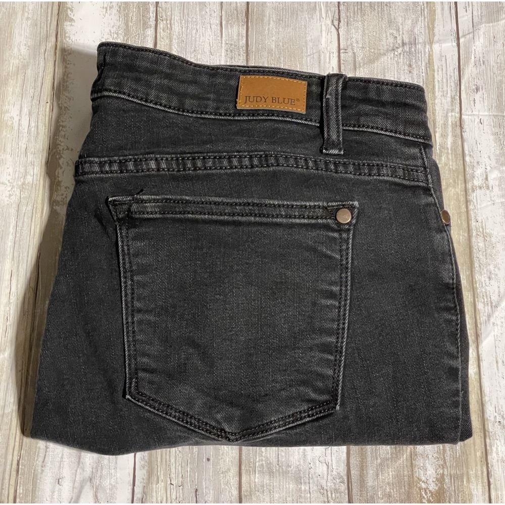 Judy Blue Skinny Fit High Rise Leopard‎ Print Patch Black Jeans  Size 13/31